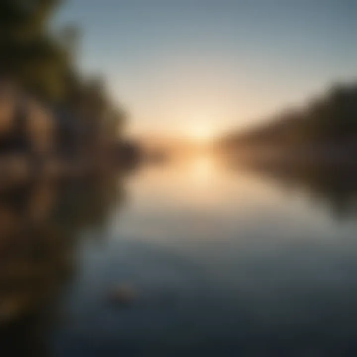 Calm water reflecting a clear sky