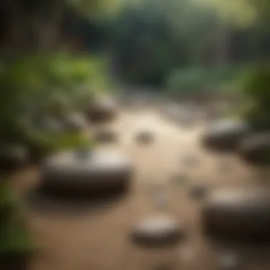 Harmony in a Zen Garden Zen garden with smooth rocks