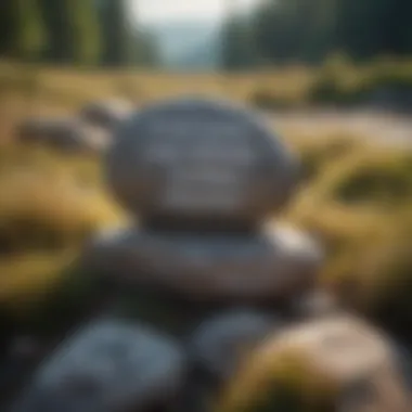 Nature's Motivational Quote A serene landscape featuring a motivational quote inscribed on a rock.