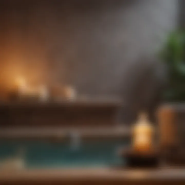 Relaxing spa setting with aromatic essential oils