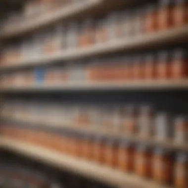 Probiotic Supplements for Gut Health A well-organized shelf of probiotic supplements