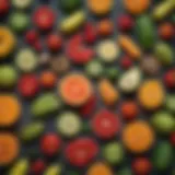 A vibrant assortment of fruits and vegetables known for their gut-cleansing properties