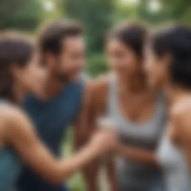 A group of friends engaging in a fun outdoor activity