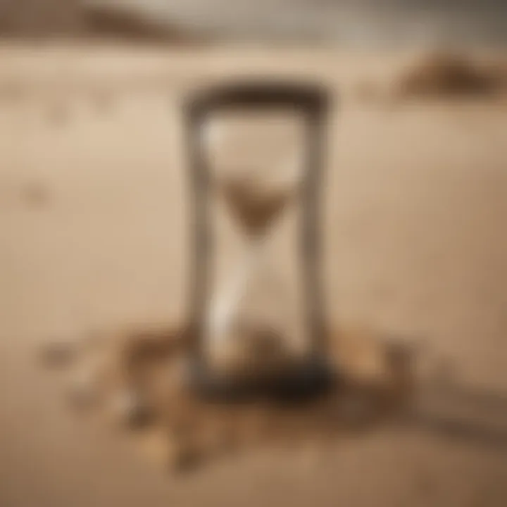 Broken hourglass spilling sand, signifying the toll of worry on time and health