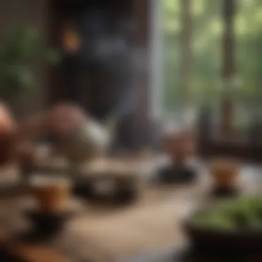 Savoring a Calming Tea Ceremony Person Enjoying Tea Ceremony