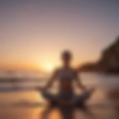Peaceful Yoga Pose at Sunset Yoga Pose in Sunset