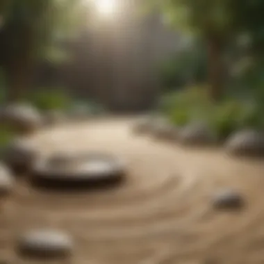 Tranquil Zen Garden for Relaxation Zen Garden with Raked Sand