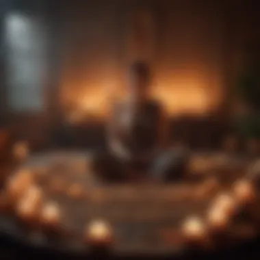 Candlelit Meditation Retreat Meditative person surrounded by incense and candles