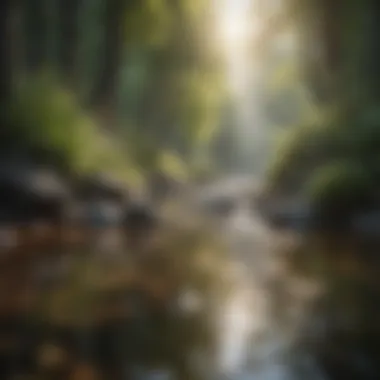 Tranquil Nature Scene for Grounding Serene landscape promoting tranquility