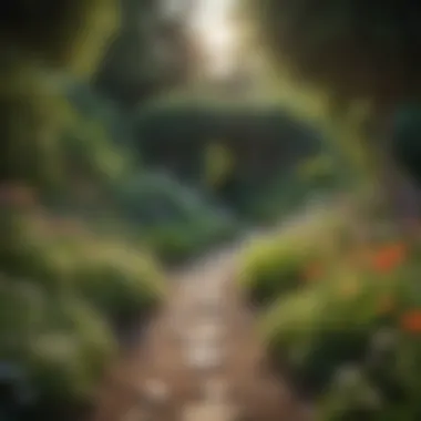 Nature's Embrace A peaceful garden filled with blooming flowers and greenery