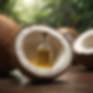 Illustration of coconut oil applications in health