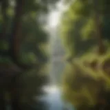 An illustration of a calm mind surrounded by nature, symbolizing tranquility and mental clarity.