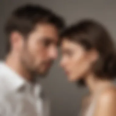 Conflict of Thoughts in Relationships A visual representation of conflicting thoughts in a relationship