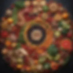 Colorful array of gut-friendly foods