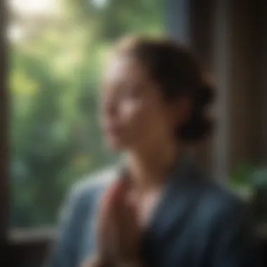 An individual practicing mindfulness meditation