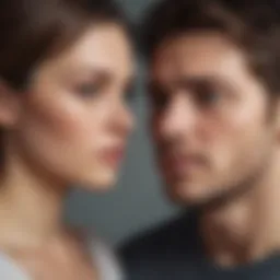 Abstract depiction of insecurity in relationships