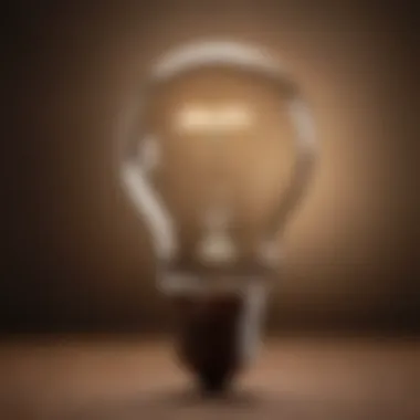 Abstract vision with light bulb symbolizing creativity