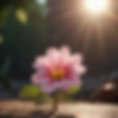 A delicate flower blooming under the morning sun