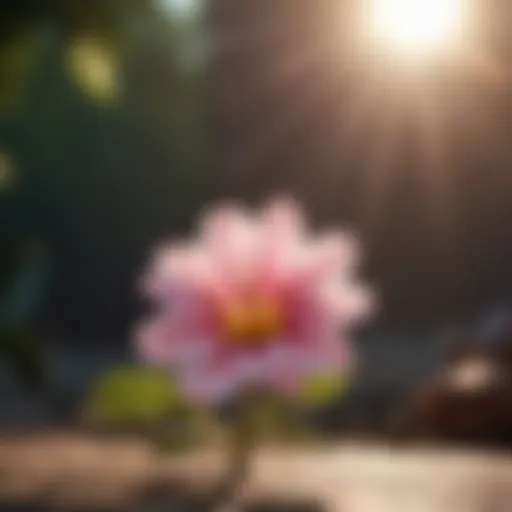 A delicate flower blooming under the morning sun