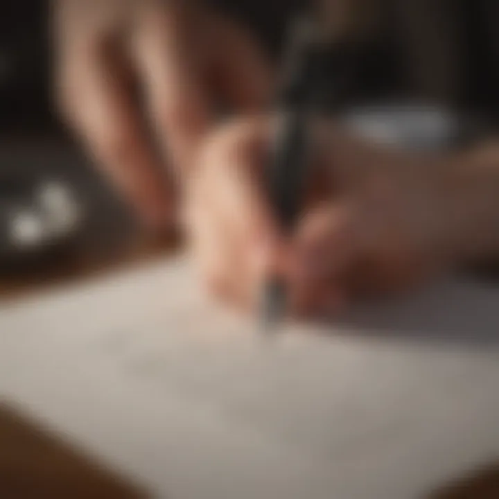 An elegant pen gracefully scripting heartfelt words on paper