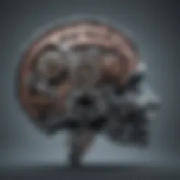 Illustration of a brain with gears representing thought processes