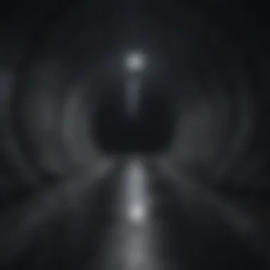 Mysterious dark tunnel leading into the unknown abyss