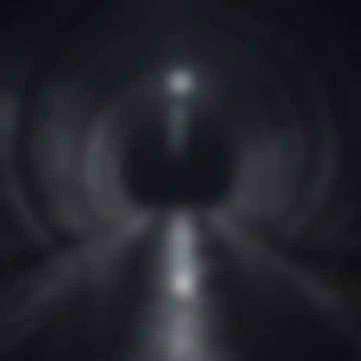 Mysterious dark tunnel leading into the unknown abyss