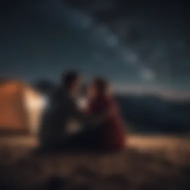 Stargazing Together Couple gazing at the stars on a cozy evening