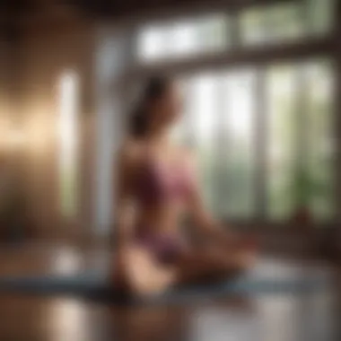 Yoga practitioner in a peaceful yoga studio