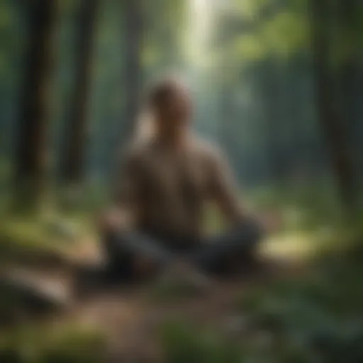 Person practicing mindfulness in nature