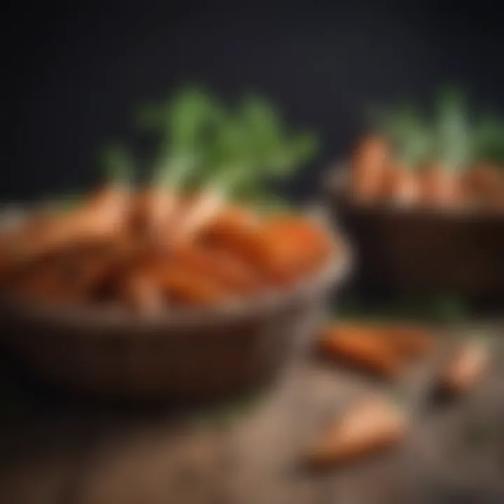 Carrots in a rustic basket