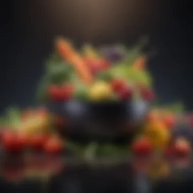 Fiber-Rich Foods for Digestive Wellness A vibrant selection of fresh vegetables and fruits rich in fiber