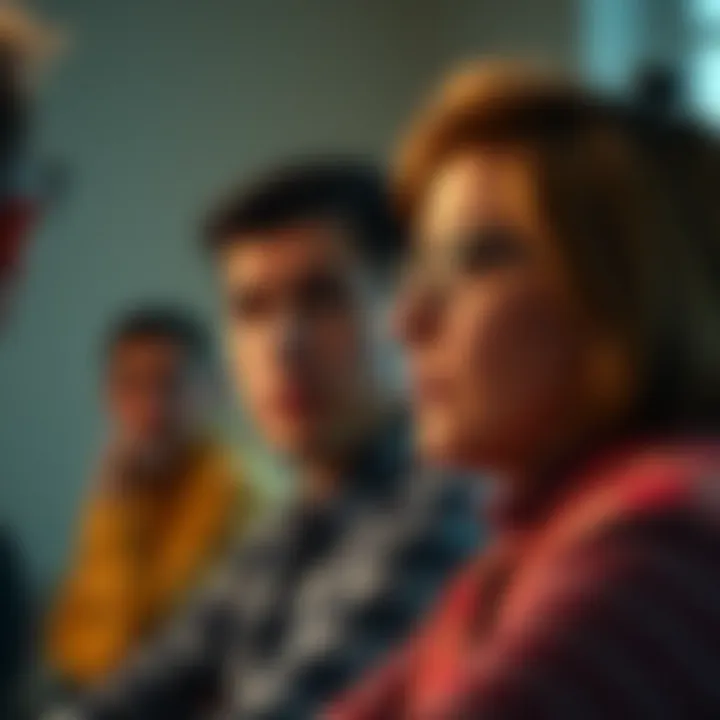 A focused individual engaged in active listening during a conversation.