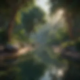 Serene landscape promoting relaxation