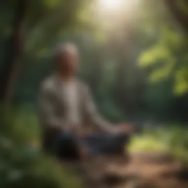Mindfulness Meditation in Nature Person meditating in peaceful nature setting