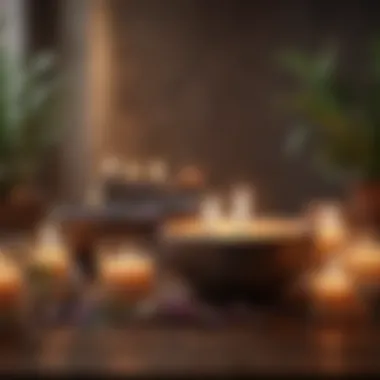 Aromatherapy for Relaxation Relaxing spa setting with candles and essential oils