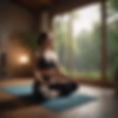 Person practicing yoga in a serene environment