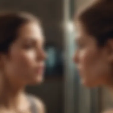 Self-Reflection and Personal Growth A person reflecting in a mirror, symbolizing self-reflection and growth.