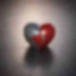 Illustration depicting a fragmented heart symbolizing emotional disconnect in long-distance relationships