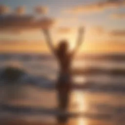 Empowering sunrise over ocean