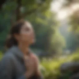 Woman practicing mindfulness in nature