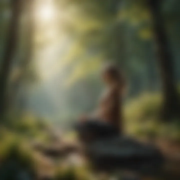 A mindful individual engaged in meditation amidst nature