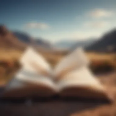 The Journey of Knowledge Acquisition An open book with pages flipping in the wind, symbolizing knowledge acquisition