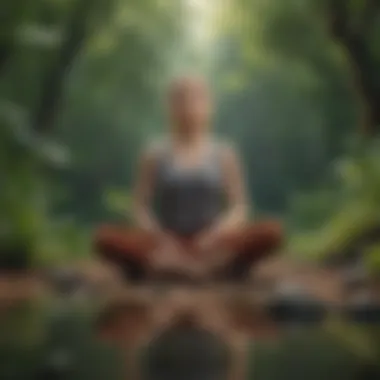 Nature's Meditation Illustration of a person practicing mindfulness in nature