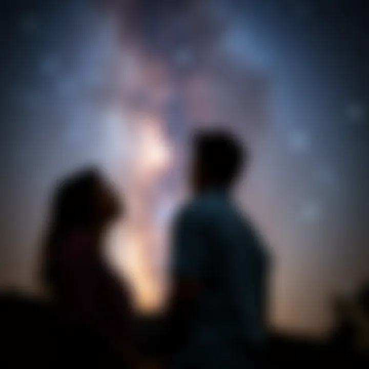 A couple envisioning their future together under a starry sky