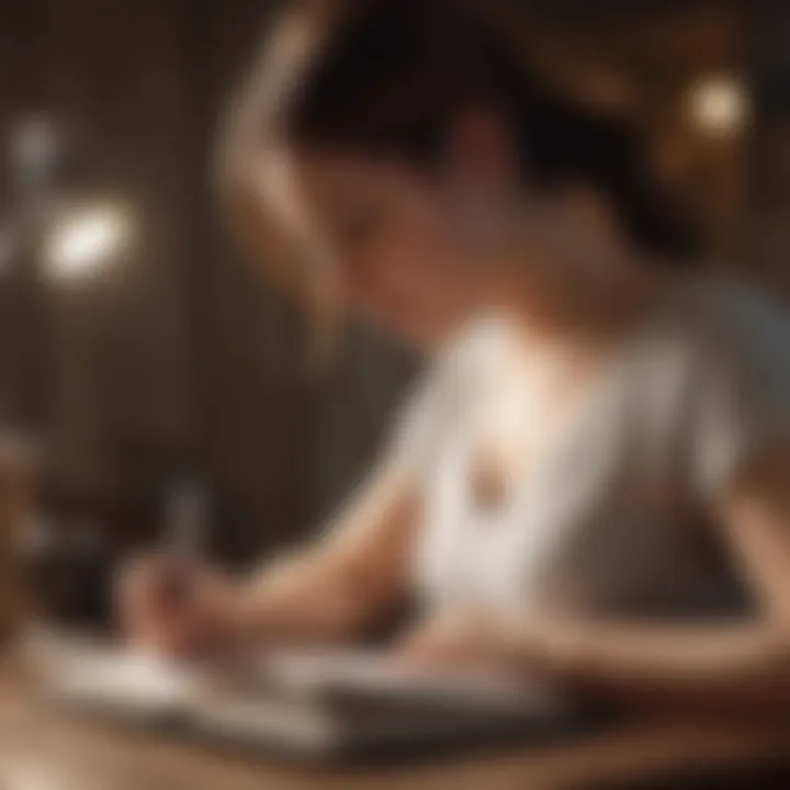 A person journaling their self-improvement journey