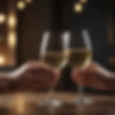 Two glasses clinking during a toast