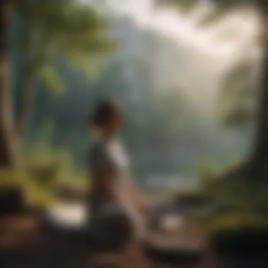 Meditation Practice in Nature for Better Sleep A person practicing meditation in a calm outdoor setting