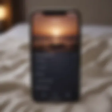 User-Friendly Sleep Meditation App Interface A smartphone displaying a sleep meditation app interface