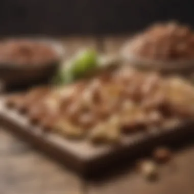 Variety of nuts and seeds on a wooden table